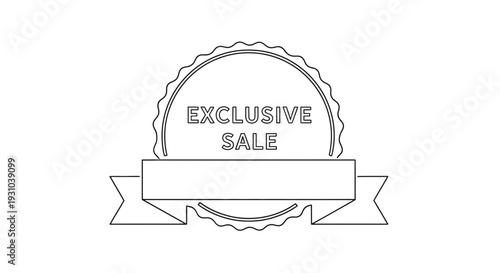 Exclusive Sale Badge with Ribbon Banner - Retail Promotion and Marketing Concept