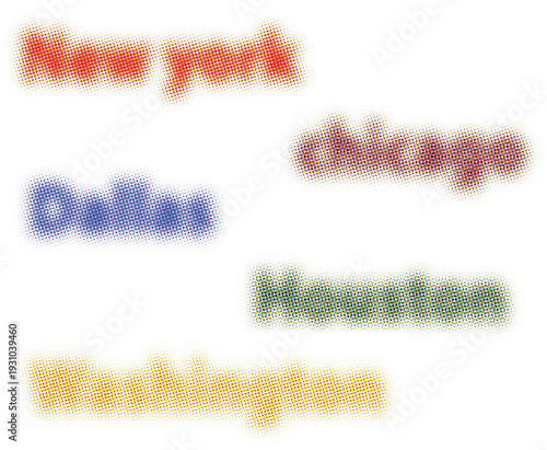 Blurred colorful text of US city names vector