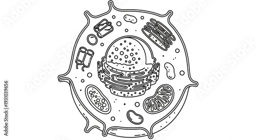 Animal Cell Diagram: Nucleus, Mitochondria, Golgi Apparatus, ER, Ribosomes, Vacuole