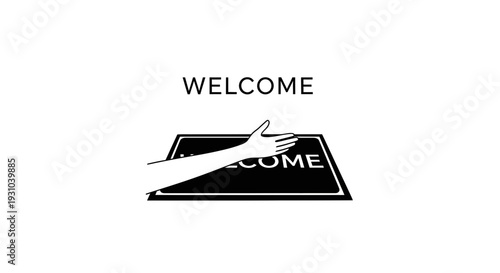 Welcome Mat with Hand Reaching Out