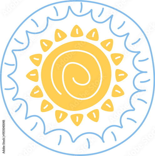 Sun Doodle Emblem Linework