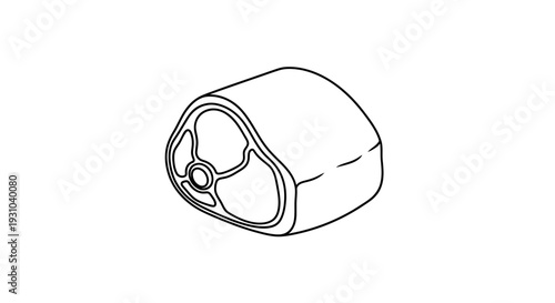 Raw Meat Cut Steak Isolated on White Background, Top View, Butcher Shop Ingredient