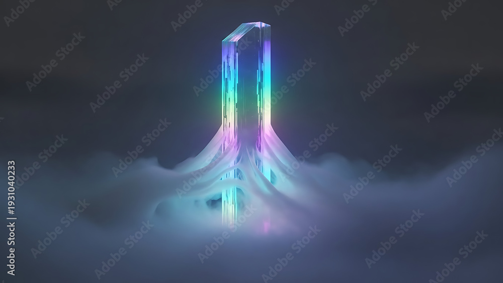 Fototapeta premium Rainbow crystal formation in fog