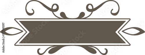 Banner Ribbon With Flourish Vintage