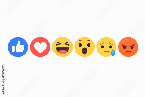 Simple reaction icons set