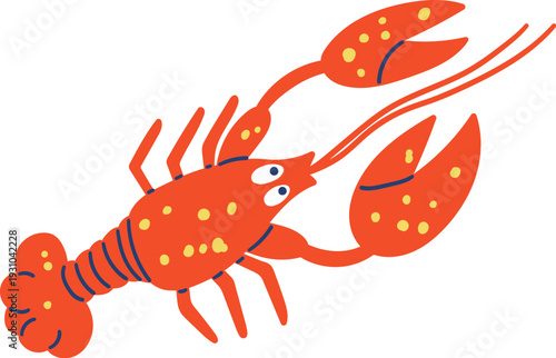 Lobster Swimming Cartoon