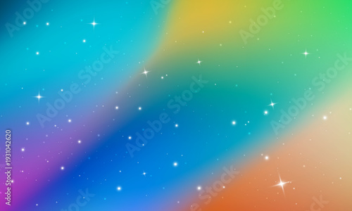 Abstract multicolor gradient background with soft rainbow tones and sparkling stars. Vibrant cosmic design perfect for creative projects, fantasy visuals, posters, presentations, digital wallpapers