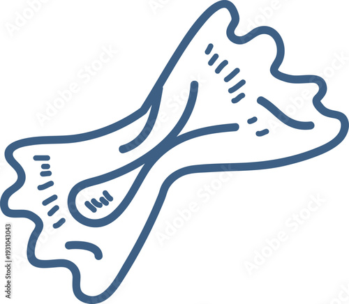 Farfalle Pasta Sketch Line Art