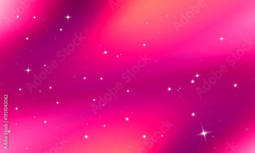 Abstract pink and purple gradient background with glowing stars and soft light flow. Dreamy cosmic backdrop for fantasy themes, romantic visuals, digital art, banners, presentations, wallpapers.