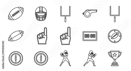 American Football Icons and Symbols Collection.