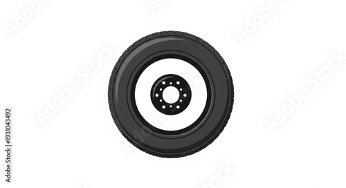 Spare Tire and Wheel Rim Isolated on White Background.