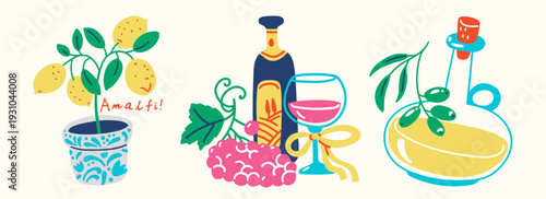 Lemon Branch With Mediterranean Elements