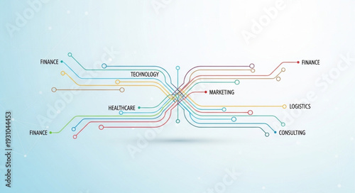 Abstract digital network connection lines and nodes.