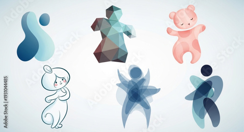 Collection of diverse abstract human figures and characters.