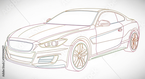 Detailed Sketch of a Modern Sports Car Design.