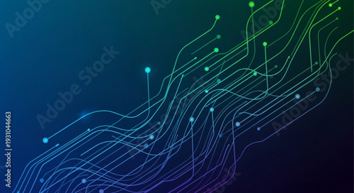 Abstract Digital Network Connections Glowing Lines Data Flow.