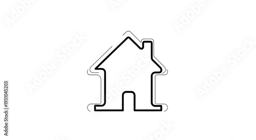 Abstract House Outline Icon, Minimalist Home Symbol, Simple Building Graphic