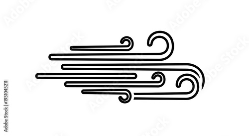 Abstract Swirling Wind Lines Icon