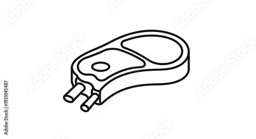 Unusual Meat Cut with Two Tubes - Abstract Food Concept