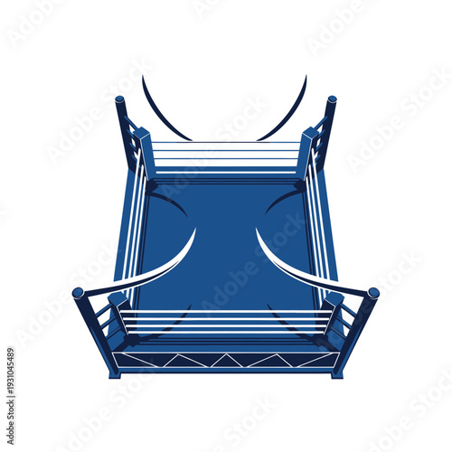 Boxing Ring Top View - Sport Competition Arena