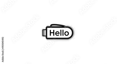 USB Flash Drive with Hello Message - Technology and Communication Concept
