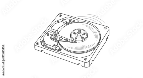 Vintage Hard Drive, Computer Component, Data Storage, Retro Technology, Electronic Device