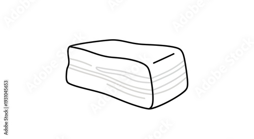 Hand-drawn illustration of a block of butter or margarine on a white background