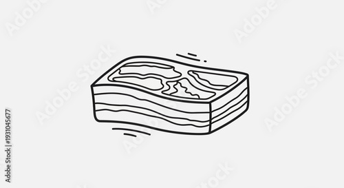 Hand-drawn illustration of a raw steak, isolated on a white background