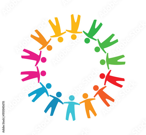 Team Connect Circular Human Chain Logo
