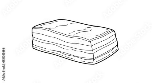 Hand-drawn illustration of a stack of layered cake slices, isolated on white background