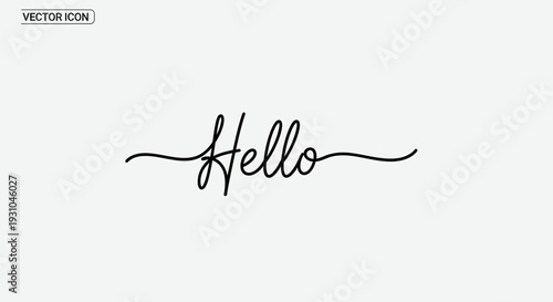 Elegant Hello Script Typography - Minimalist Vector Design