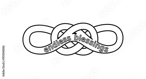 Endless Blessings Infinity Symbol Knot with Arrows - Concept of Continuous Good Fortune and Gratitude