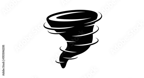 Black Tornado Swirl Icon Vector Illustration