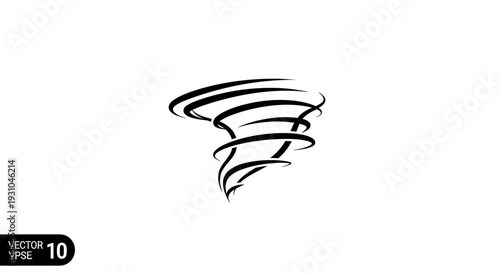 Black Tornado Swirl Vector Graphic