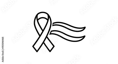 Awareness Ribbon with Flowing Banner - Symbol of Hope and Support