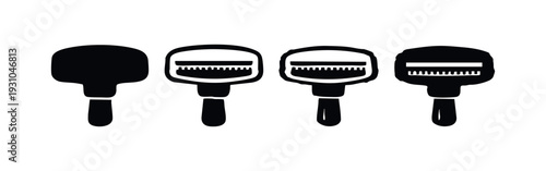 Black and white vector set of lint remover tools for clothing care