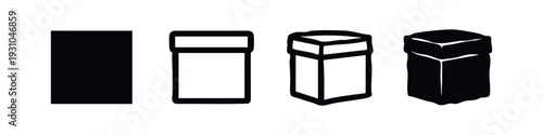 Hand-drawn set of rectangular eraser or bottle icons in various styles on a white background.