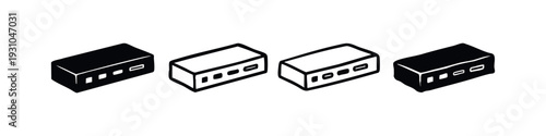 Isometric Power Bank Icons - Portable Charging Technology Vector Set
