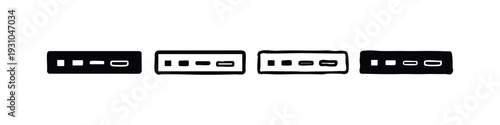 Power Bank Portable Charger Icons - Mobile Device Charging Symbols