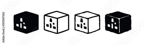 Isometric UK Type G Electrical Power Socket Vector Icons Set