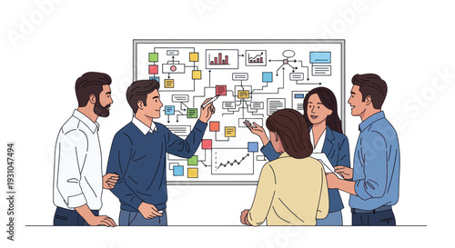 Group of Business Professionals Discussing Project.