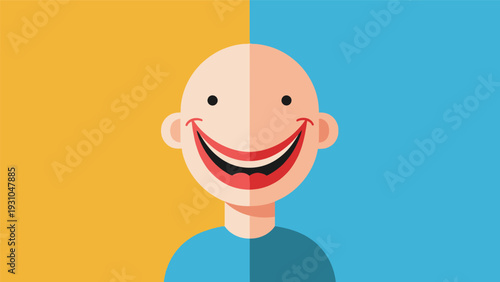 Smiling Man Illustration with Colorful Background.