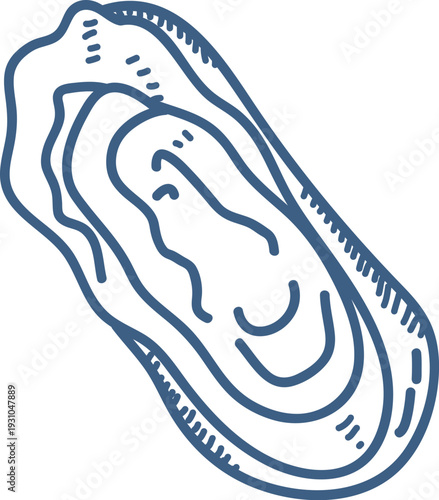 Oyster Opened Line Art