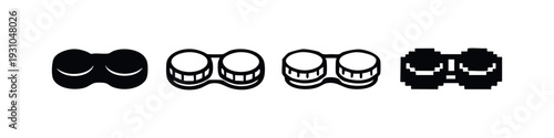 Set of Binoculars Icons in Different Styles - Vector Illustration