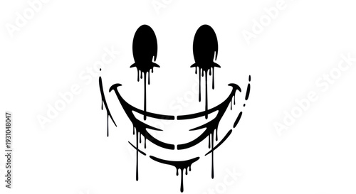 Melting Smiley Face Graphic - Sadness Concept
