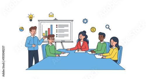 Business Team Meeting Discussion Planning Strategy.