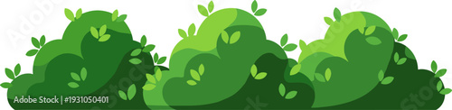 Green bush hedge illustration, cartoon vector shrubbery isolated natural plant foliage for garden landscape design decoration element