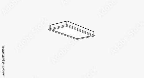 Modern Recessed LED Ceiling Light Fixture, Minimalist Design, Office Lighting