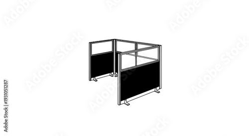 Modern Office Cubicle Partition System, Workspace Divider, Modular Design
