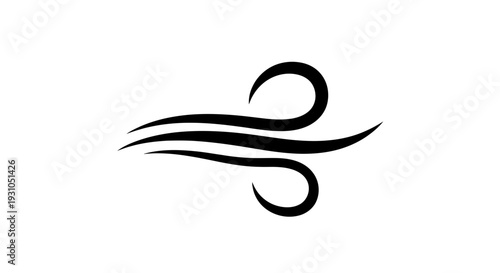 Abstract Swirls Representing Wind or Air Flow, Dynamic Movement, and Energy